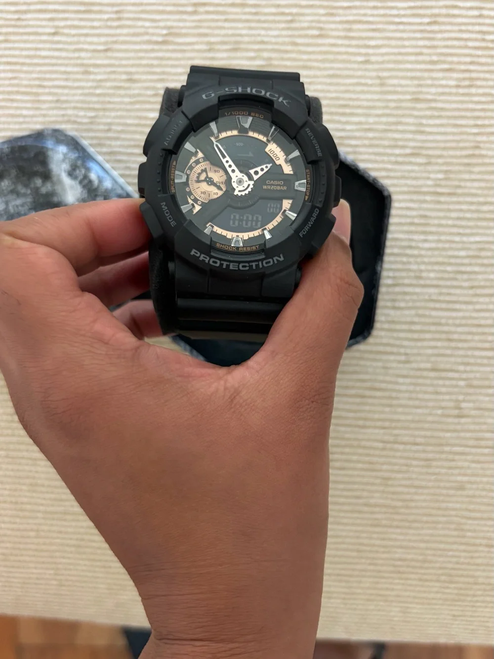 G-Shock Men's Black and Rose Gold Accent Sport Watch